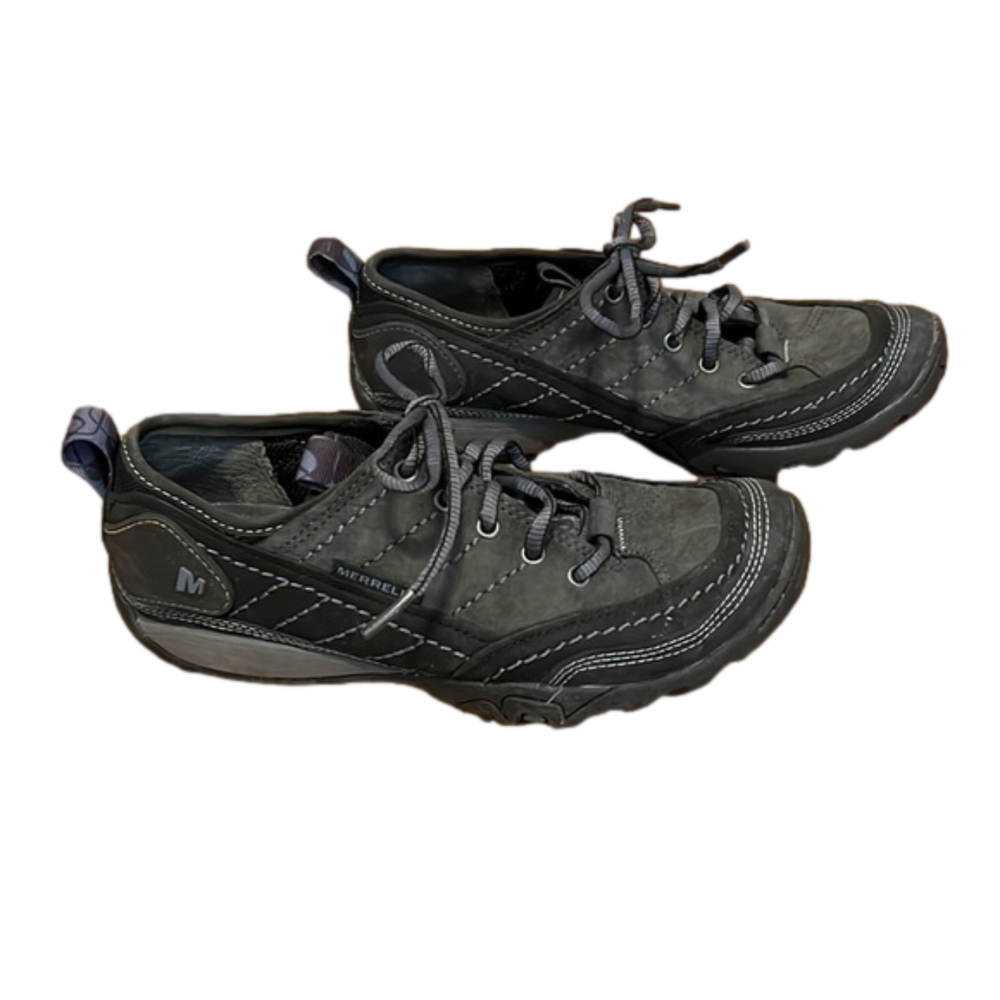 Merrell women’s sneakers, size 5, charcoal gray, in very good condition